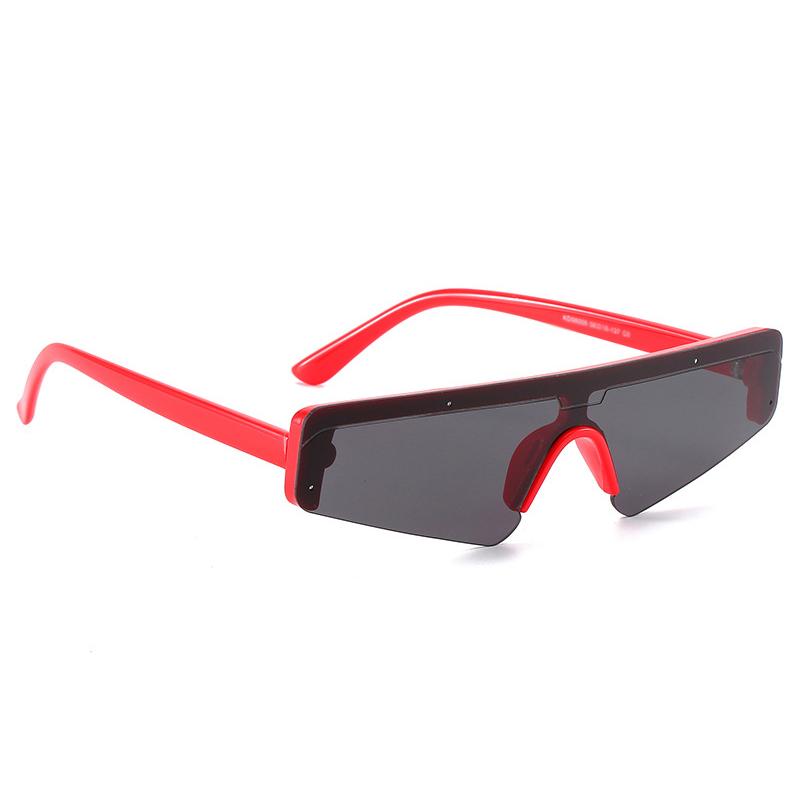 Non-polarized Cat Eye Sunglasses Female Flat Top Half Frame Sun Glasses One-piece Lens