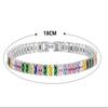 Edele 925 Sterling Zilveren Armband Ketting Luxe Kleur Kristal Hand Sieraden Voor Vrouwen Charme Bruiloft Cadeau Feest 18cm