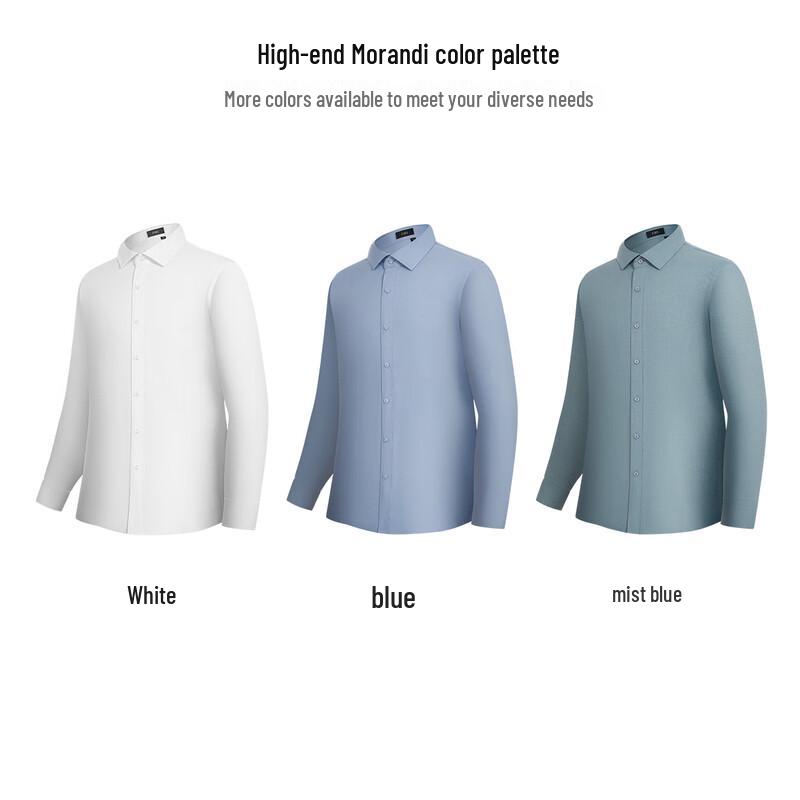 FIRS Men's Long-Sleeve Herringbone Business Casual Shirt