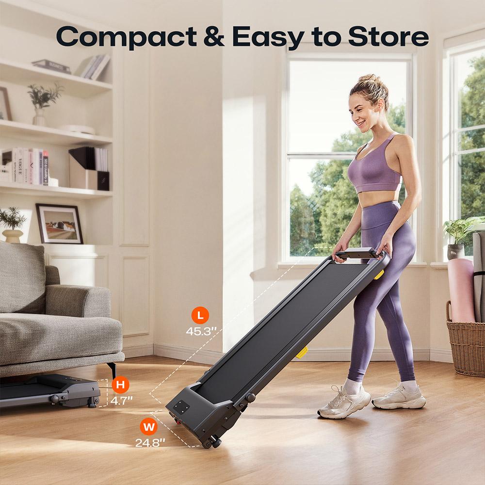 SYSURO S1L MIX Walking Pad Treadmill, 2.5HP Motor, 0.6-6.2MPH Speed, HIIT Mode, 9% Incline, 5-Layer Running Belt, <45dB Quiet, Foldable