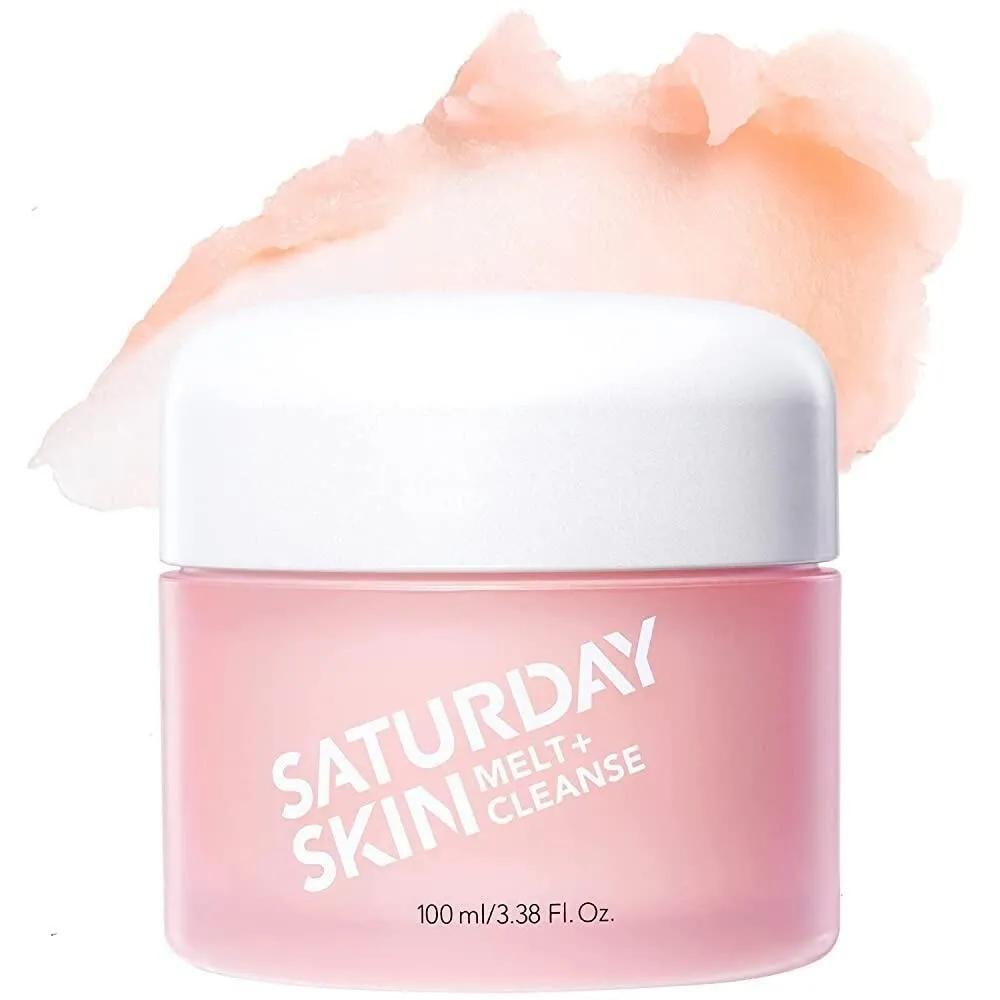 Saturday Skin Melt Cleanse Makeup Remover Balm Daily Cleansing Facial to Oil Double Face Wash Vegan Waterproof Mascara