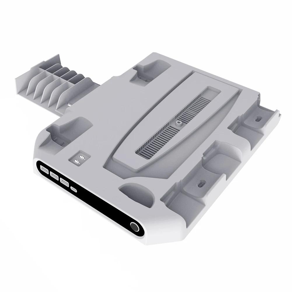 

Зарядная док-станция PS5, вертикальный кронштейн, вентилятор охлаждения PS VR2, хранилище игр, слот, зарядное устройство для контроллера Sony PlayStation 5 32*25.7*4.5cm белый
