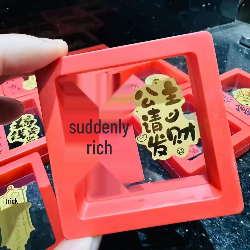 Gold 999 Lucky Cat God of Wealth Sticker Set: Gold Foil Water Beads for Phone Decoration and Gift Box