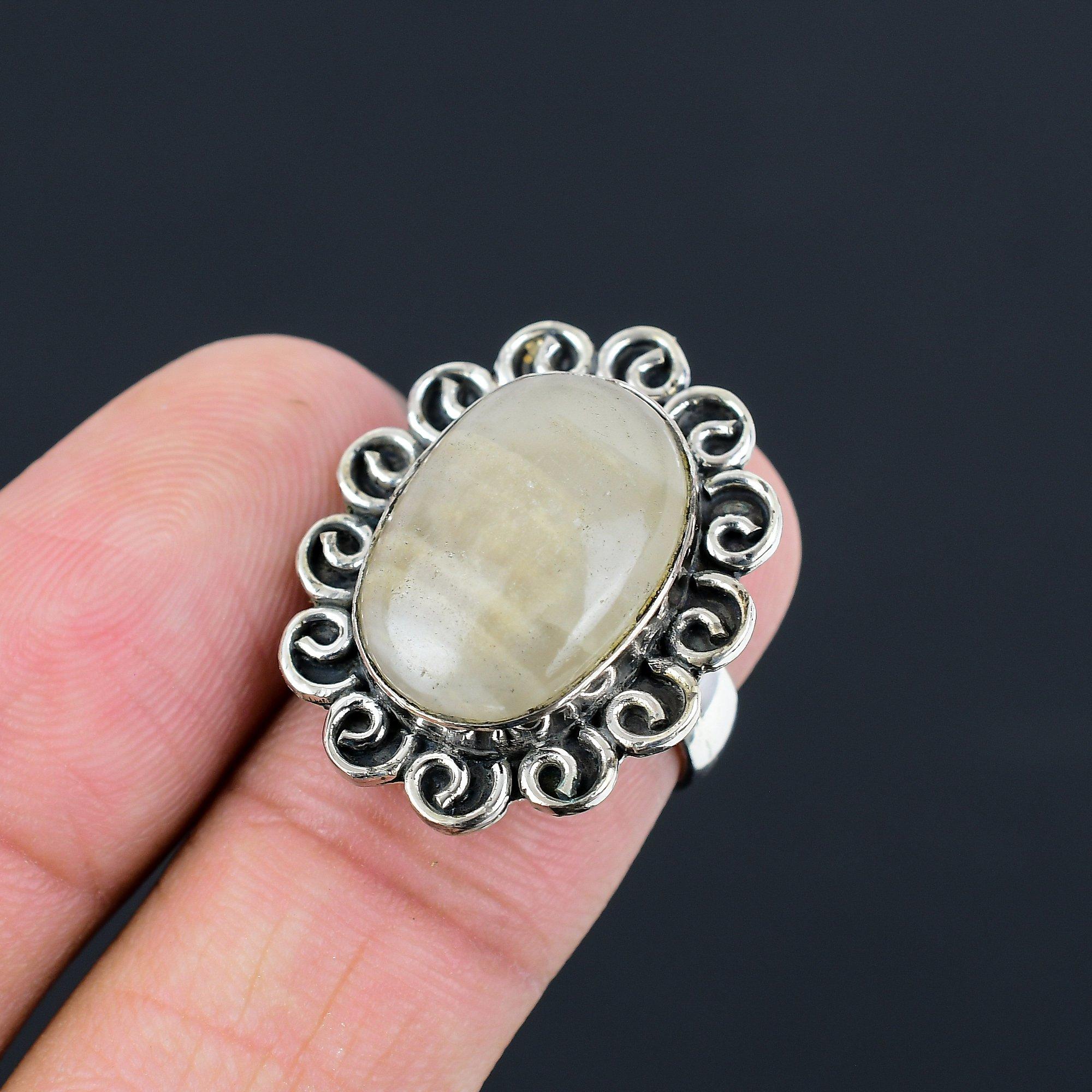 

Mothers day Deal Multi Fluorite Stone 925 Silver Promise Wife Ring Jewelry US 6 6