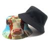Cute Animal Cow Pattern Panama Summer Sunscreen Fisherman Hat Women Man Fashion Decorate Bucket Hats Fisherman Hats Reversible