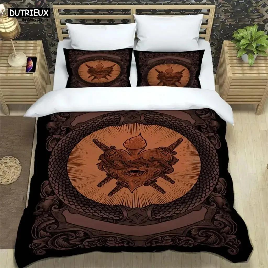 Medieval Dark Retro Digital Print Polyester Bedding Sets Boys Bed Linen Set For Teens Queen Bedding set Bed Comforter Set