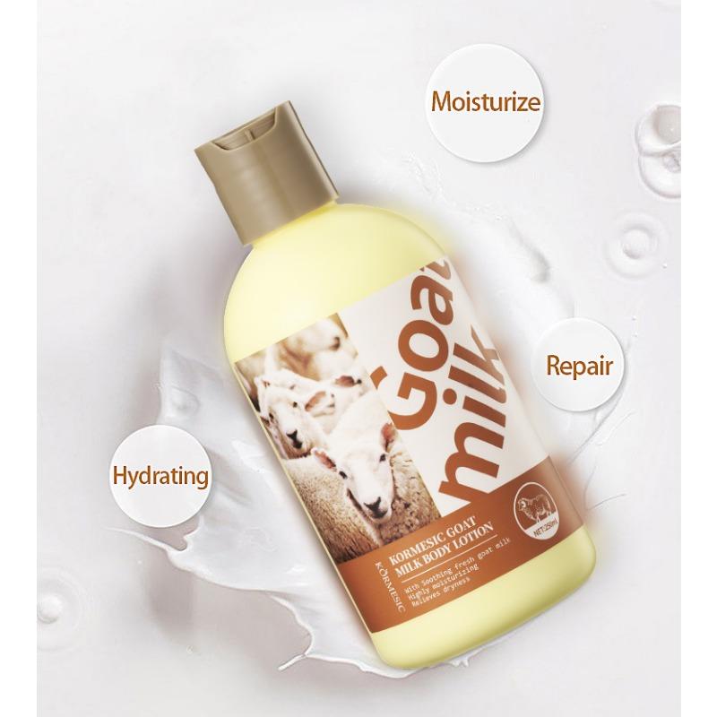 1PC Full English Goat Milk Hydrating Moisturizing Body Lotion Body Wash Body Cream