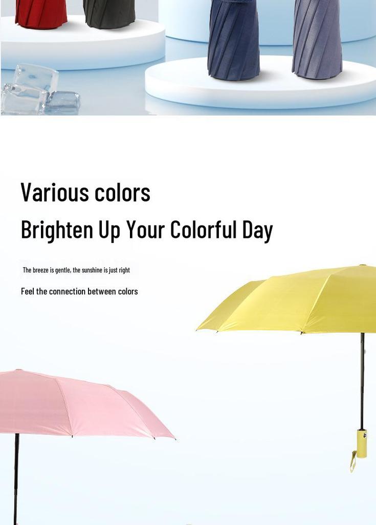 Large 24-Rib Automatic Windproof Umbrella for Women & Men, Dual Use, Sun & Rain Protection, UV Shield