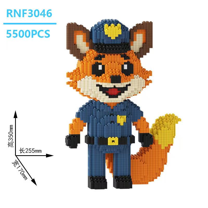 

35cm Fox Nick Building Blocks Toy Police Dress up Assembly Building Blocks Toy Children Adult Gift Series