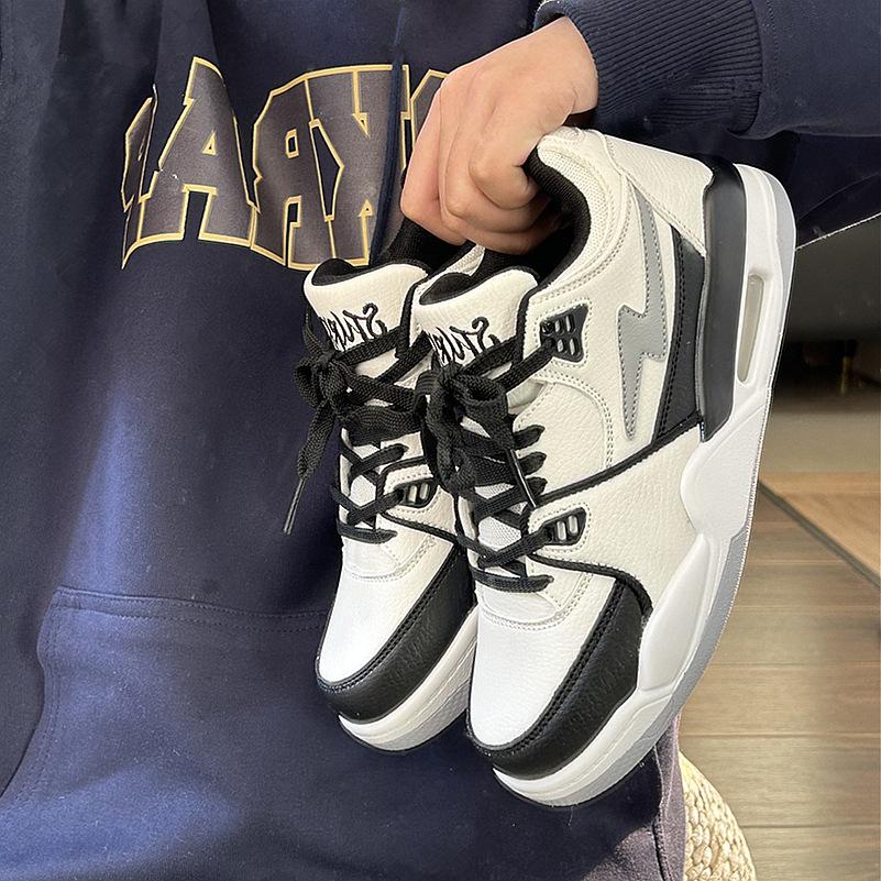 Hongkong-Stil Luftkissen-Plateauschuhe Herren Ins Trend 2026 Sommer Neue Studenten Paare Dicksohlige Sportliche Freizeitschuhe Weiß