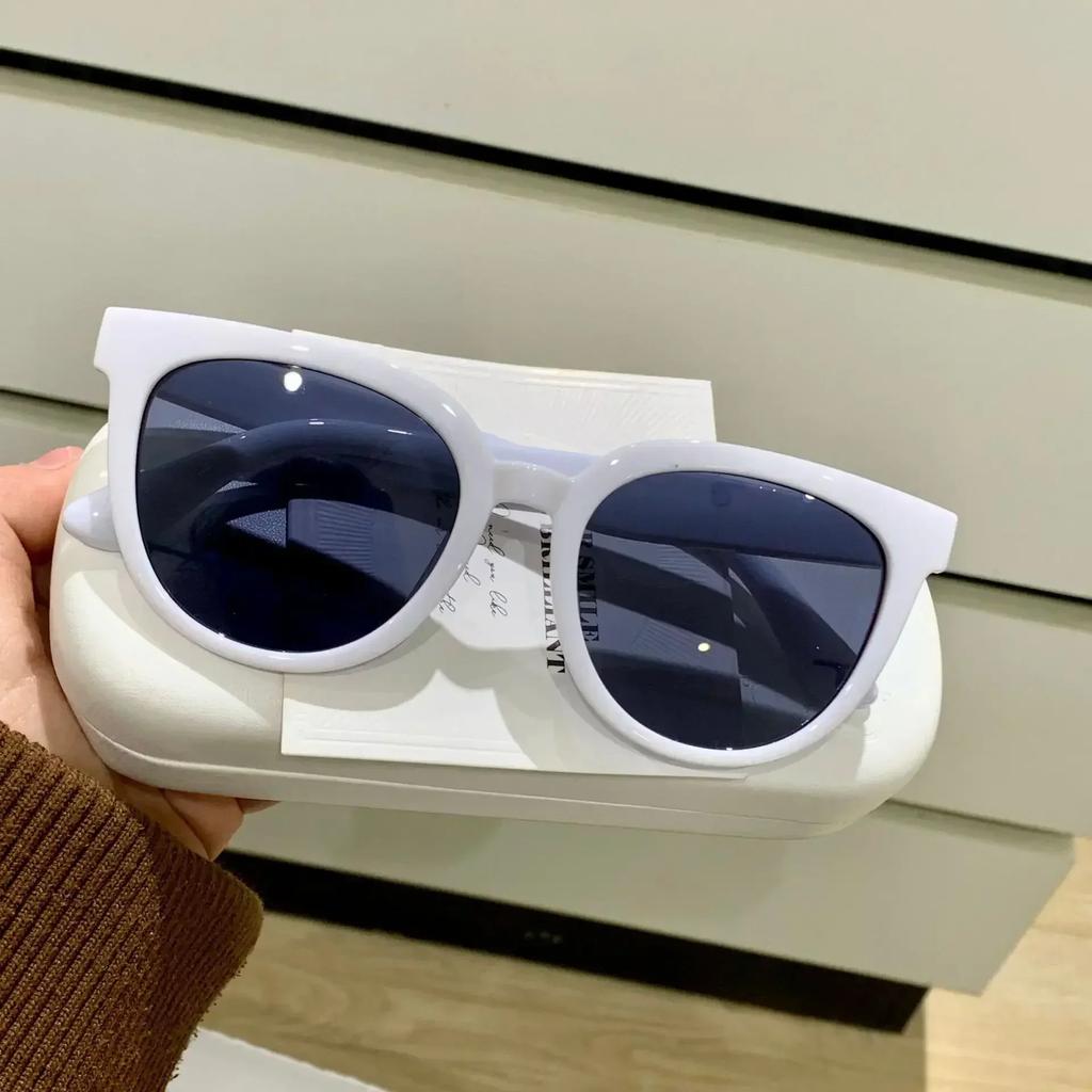 Luxury Round Frame Sunglasses Korean High-end UV Protection for Women Outdoor Travel Sunscreen Eyewear
