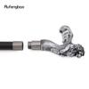 Silver Lion Head Resin Walking Cane Fashion Decorative Steel Stick Gentleman Lion Performance Stage Cane 93cm