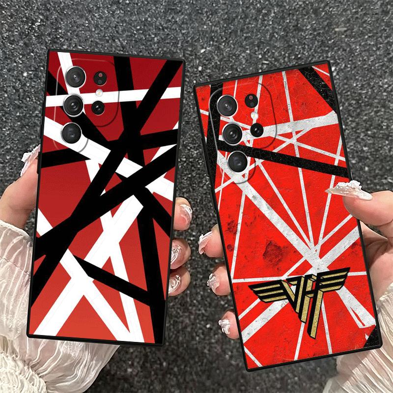 Eddie Van Halen Graphic Guitar Soft Phone Case for Samsung Galaxy S26 S25 Edge S24 Ultra S23 Plus S22 S21 FE S20 Black Cover Bac