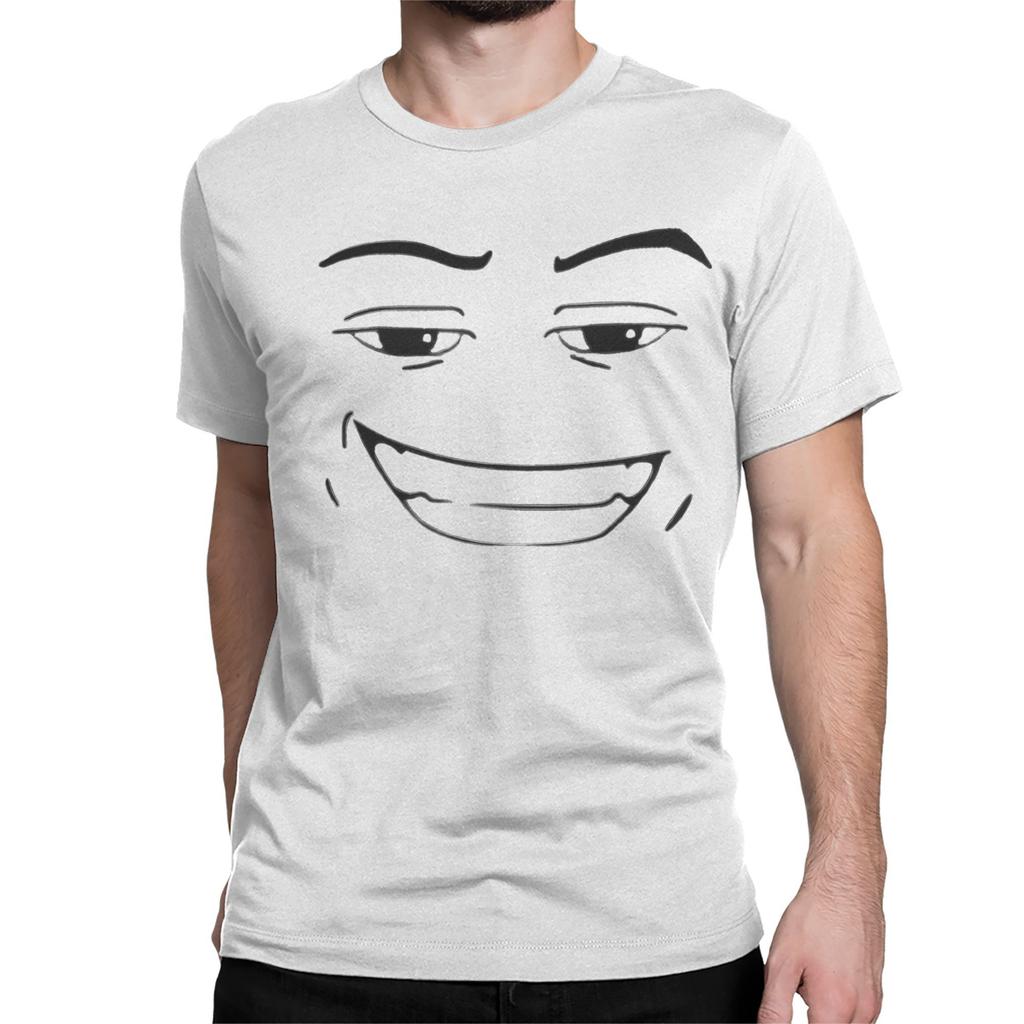 Happy Robot Face Men Women T Shirts Robloxs  Unique Tees Short Sleeve Crew Neck TShirts Cotton Plus Size Clothes