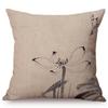 Chinese Style Vintage Ink Painting Lotus Pattern Throw Pillow Cover Classical Luxury Cushion Cover Sofa Decoration Pillowcase