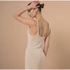 Sexy Solid Color Sleeveless Women's Spring Summer New Dress Twist Shoulder Strap Slim Dress Fashionable Wrap Evening Party Elegant Dress