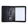 A4 PU Zippered Folder Document Case Portfolio Organizer Memo Pad &Caculator