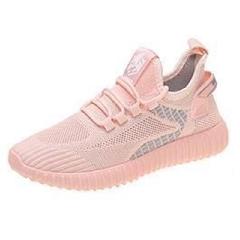 Spring and Autumn Flying Weaving Breathable Mesh Sneakers Women's Fashion Versatile Casual Shoes Soft-soled Non-slip Cloth Shoes