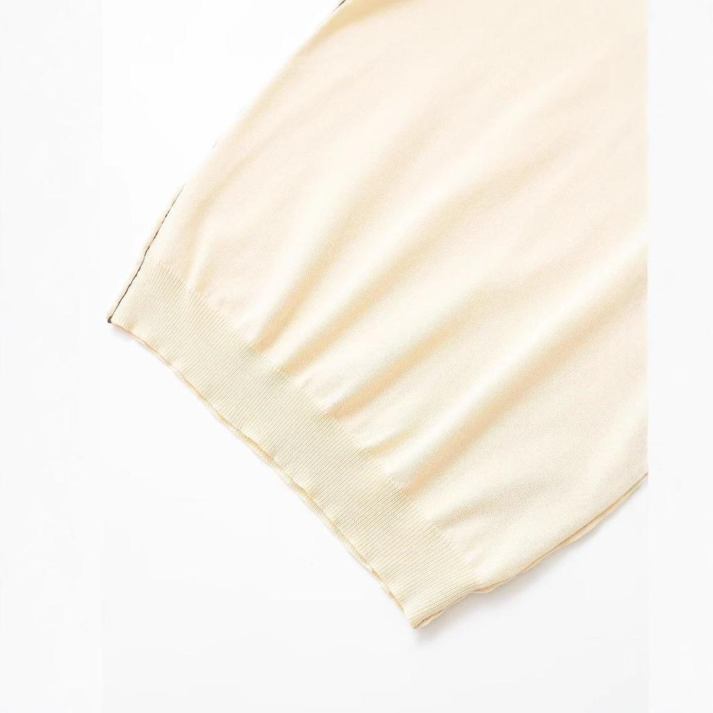 2025 Spring Women's Fashion: Versatile European & American Style Knitted Top - Short Sleeve