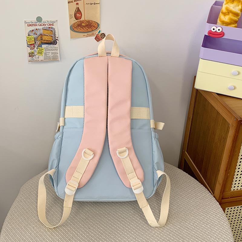School Bag 2025 New Ins Cute College Style Versatile High Value Large Capacity Multi-compartment School Bag Sweet Backpack