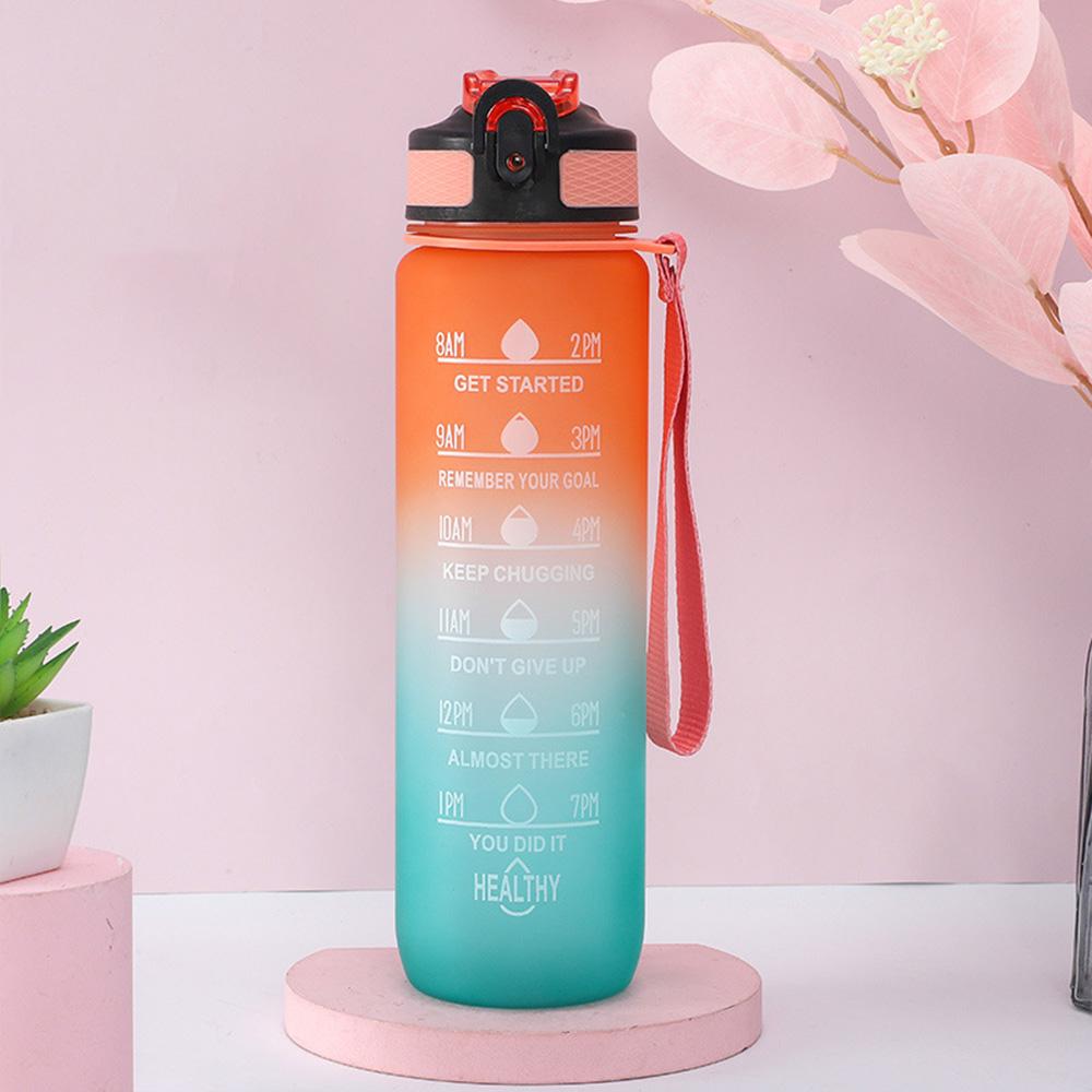 1000ml Large Capacity Plastic Portable Water Bottle Anti-Fall Outdoor Sports Cup for Women Students