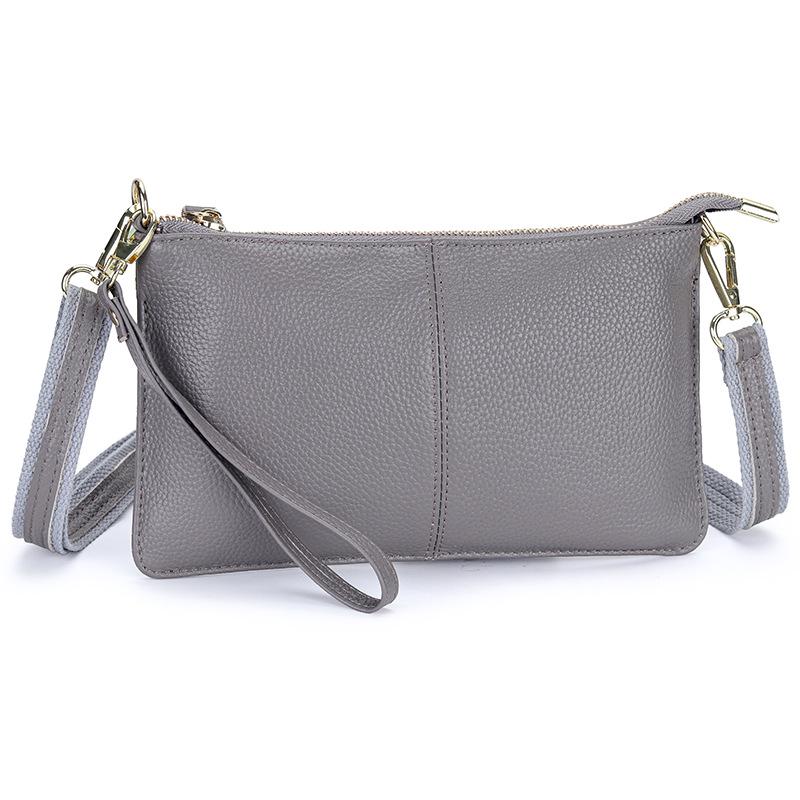 Genuine Leather Women's Crossbody Bag with Wrist Strap - Top Layer Cowhide Shoulder Bag