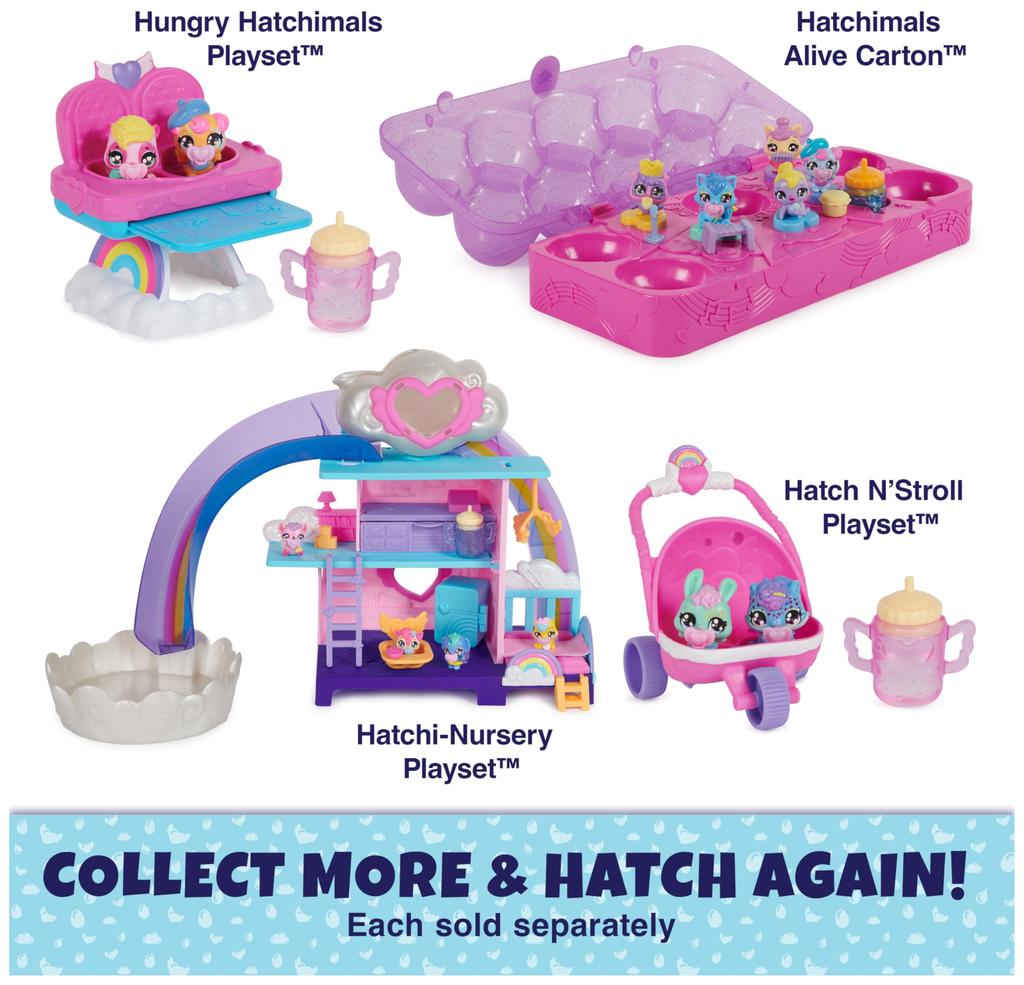 Hatchimals Alive, Egg Carton Toy with 5 Mini Figures In Self-Hatching Eggs, 11 Accessories, Kids Toys for Girls and Boys Ages 3 and Up