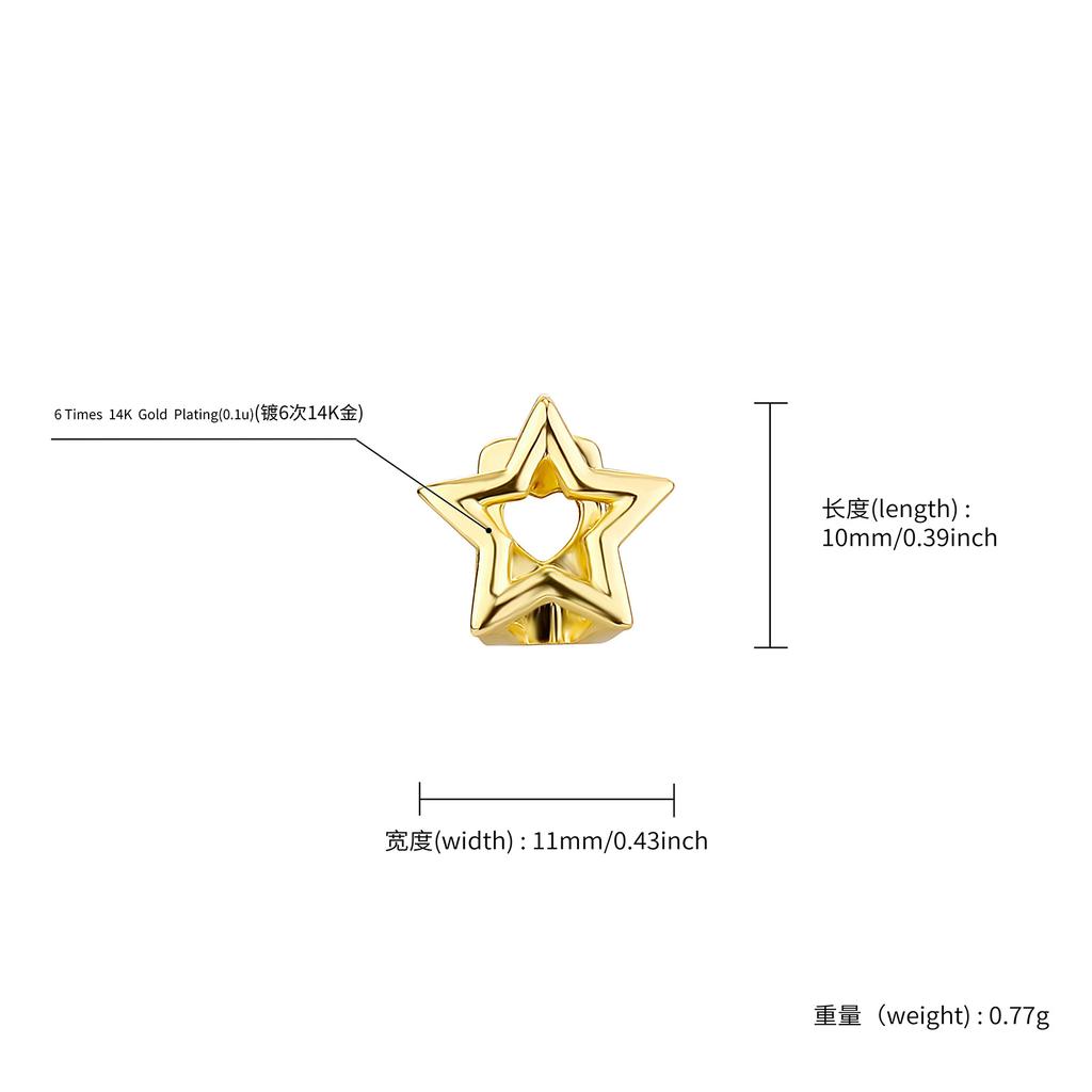 Punk Hollow Pentagram Star Grillz Teeth Caps Gold Silver Men Women Halloween Jewelry Accessory