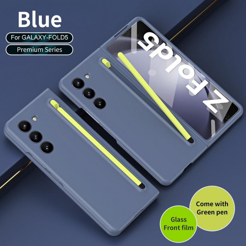 

Для Samsung Z Fold6 Z Fold5 Z Fold4 противоударный ПК гибридный закаленный стеклянный передний пленочный чехол + ручка роскошный складной чехол для телефона Samsung Z Fold6(With Tempered Film) зелёный