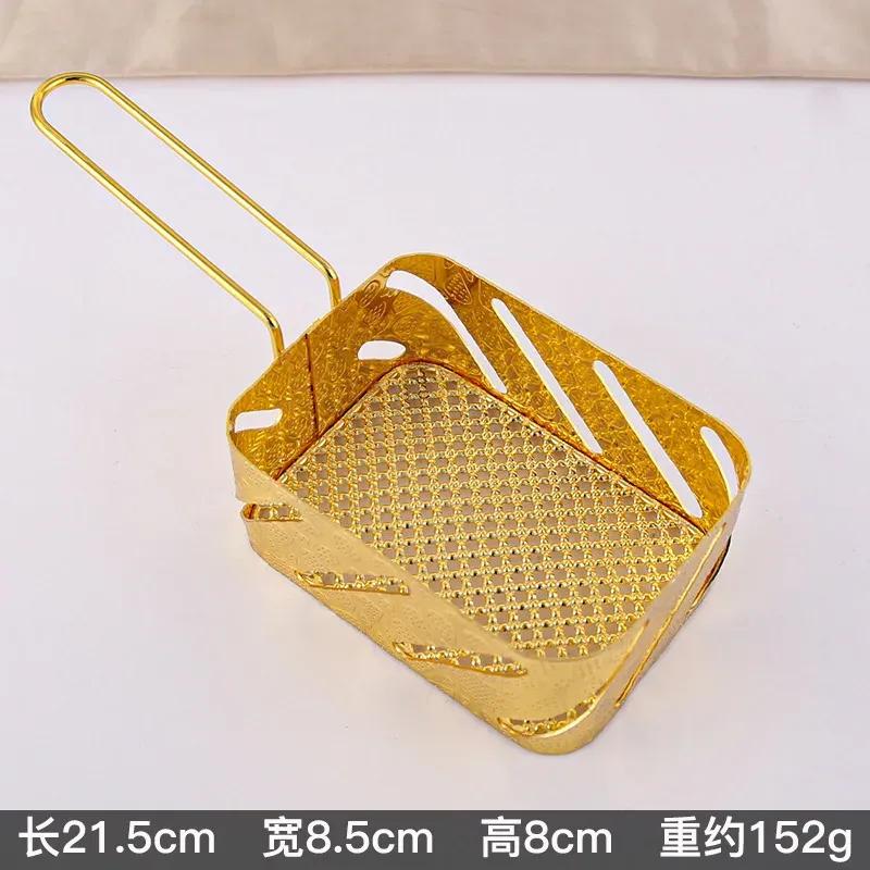 

Portable Square Mini Fried Basket French Fries Basket Restaurant Fried Chicken Snack Chips Iron Metal Colander Tool DDJ Hand held French fr
