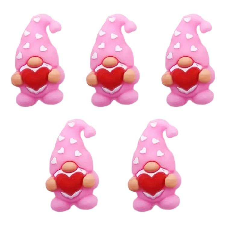 

5Pcs Valentine Theme Crafting Beads for Handmade Keychain 30mm Dwarf Shape Silicone Beads for Jewelry Making 1
