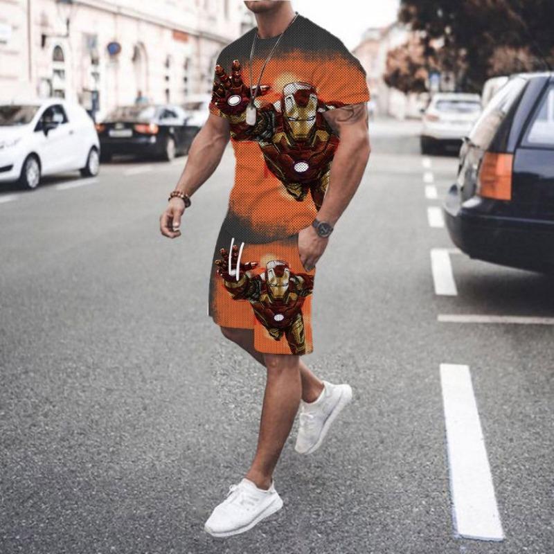 Summer Fashion New T-shirt Set Fun Men's Printed Sports Set 2-piece Set Men's Sportswear Hip Hop Street Wear XS-6XL