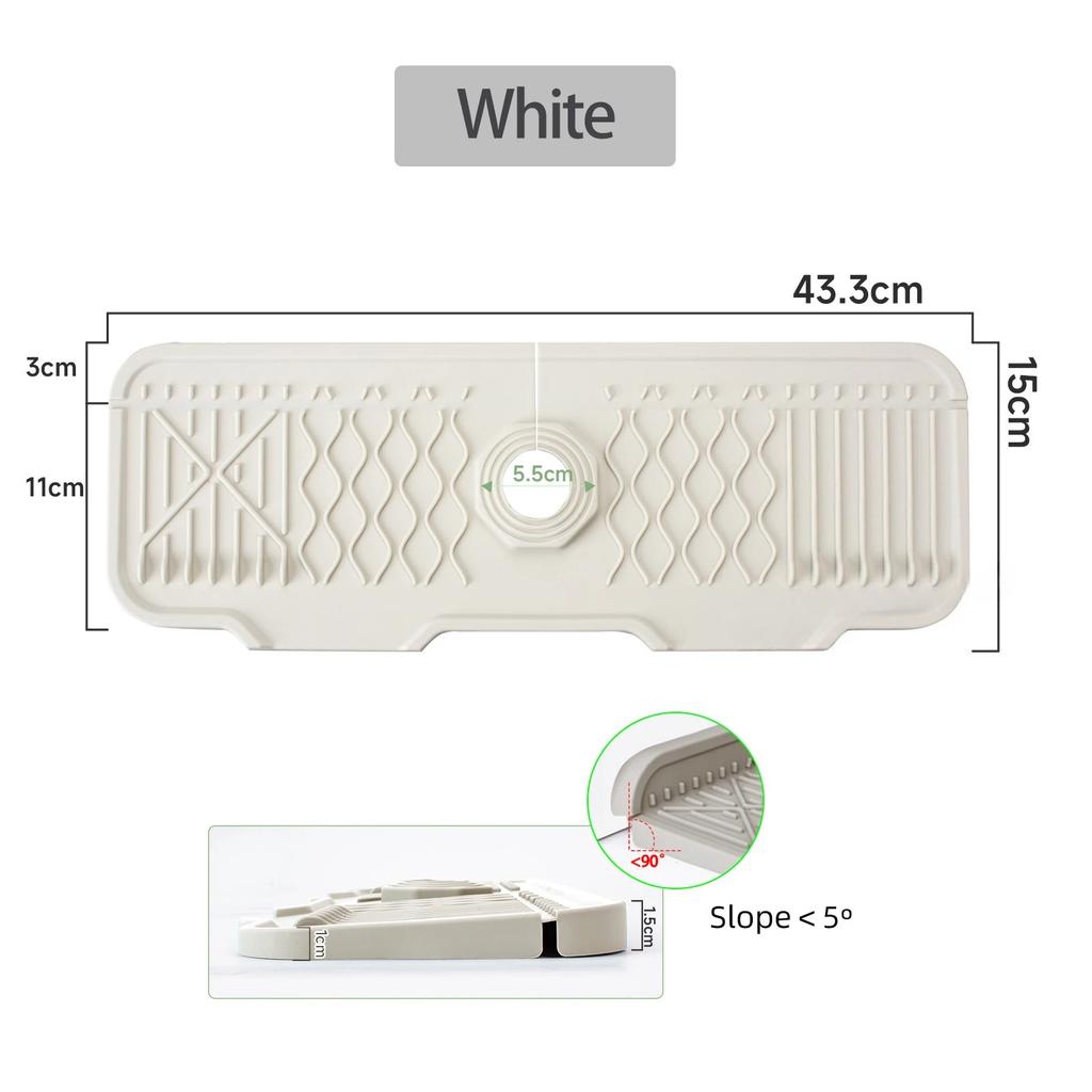 Kitchen Sink Splash Guard, Faucet Mat Splash Catcher, Handle Drip Catcher Tray, Multipurpose for Kitchen Dish Drying Mats Sponge