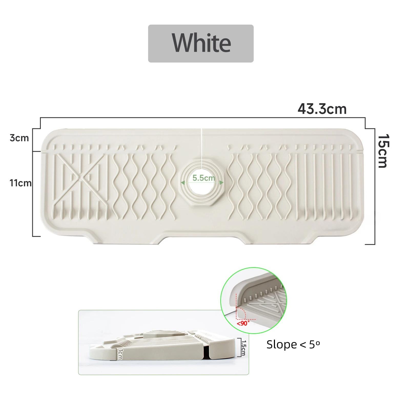 

Kitchen Sink Splash Guard, Faucet Mat Splash Catcher, Handle Drip Catcher Tray, Multipurpose for Kitchen Dish Drying Mats Sponge silicone&Strip