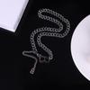 Geometric cold wind thick chain collarbone chain necklace titanium steel European and American trend hip hop letter B pendant neck chain jewelry