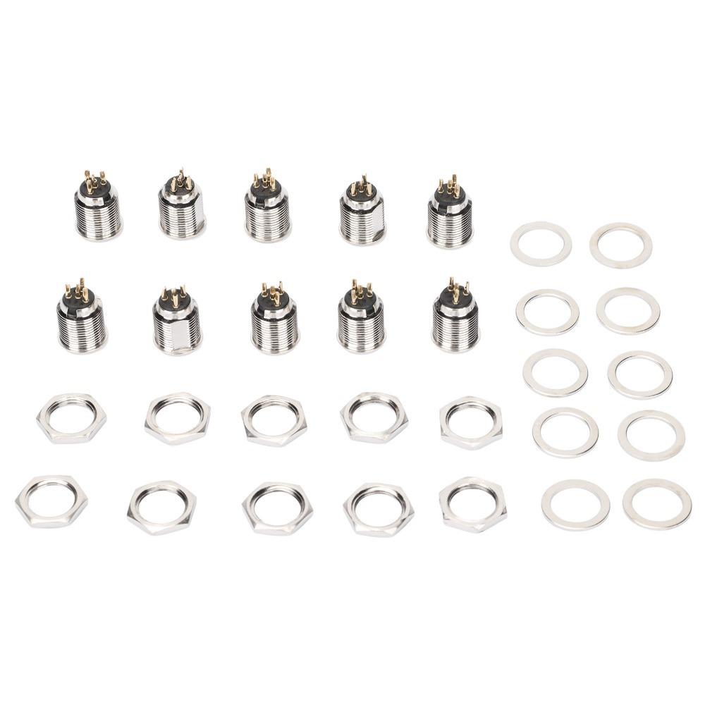 10PCS Metal Panel Panel Mount Jack Push Pull Design Sound Connector Microphone Socket 10PCS