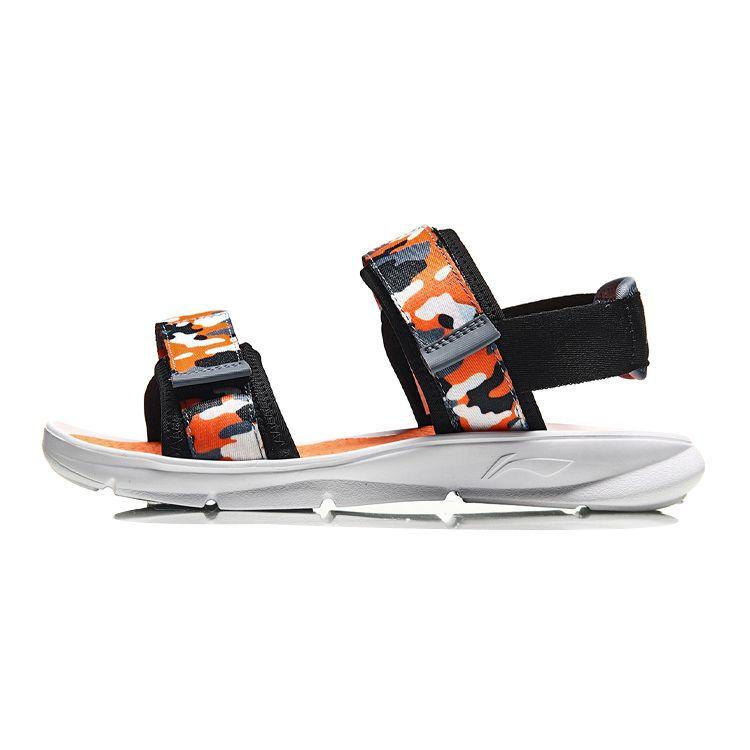 

Li Ning Легкие спортивные дышащие сандалии на одном ремешке Детские сандалии Черный Оранжевый Камуфляж YKUN002-5 35.5