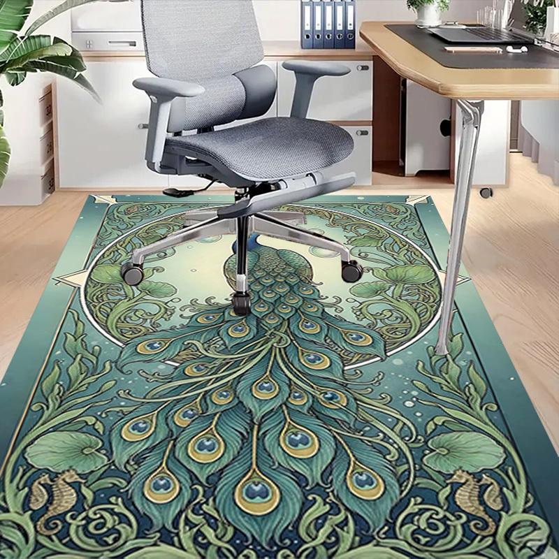 1PC Peacock Art Nouveau Extra Large Non Slip Floor carpet, Office, family, bedroom, Studio   Large Area Rug Indoor Rugs, , Vibrant Colors