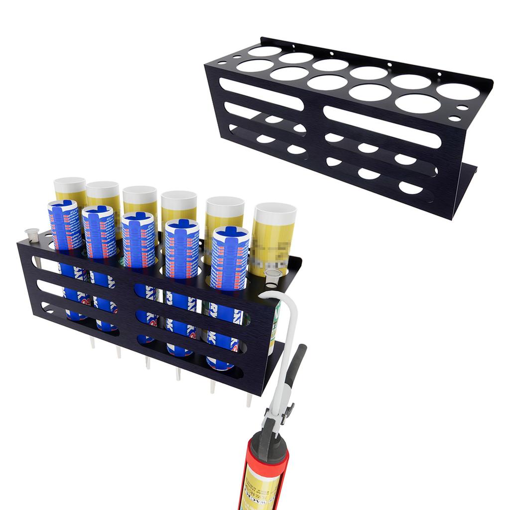 Organizator metalic de perete pentru lubrifianți și etanșanți, pentru sarcini grele - Raft de garaj reglabil pentru depozitare în atelier, camion și industrial