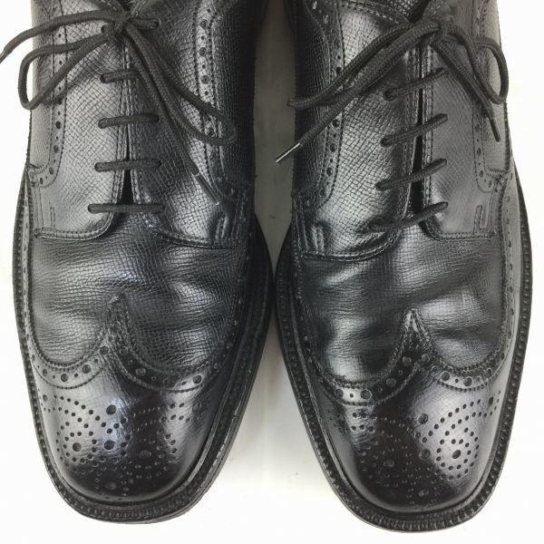 80s-90s Vintage CORDWAINER Wingtip Business Shoes Black Size 9.5C 26.5-27.0 Men's(USED)