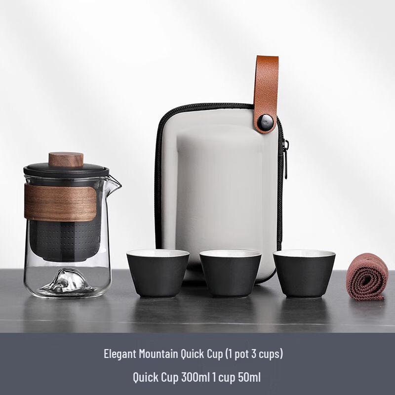 

Portable Quick-Serve Travel Tea Set One Size