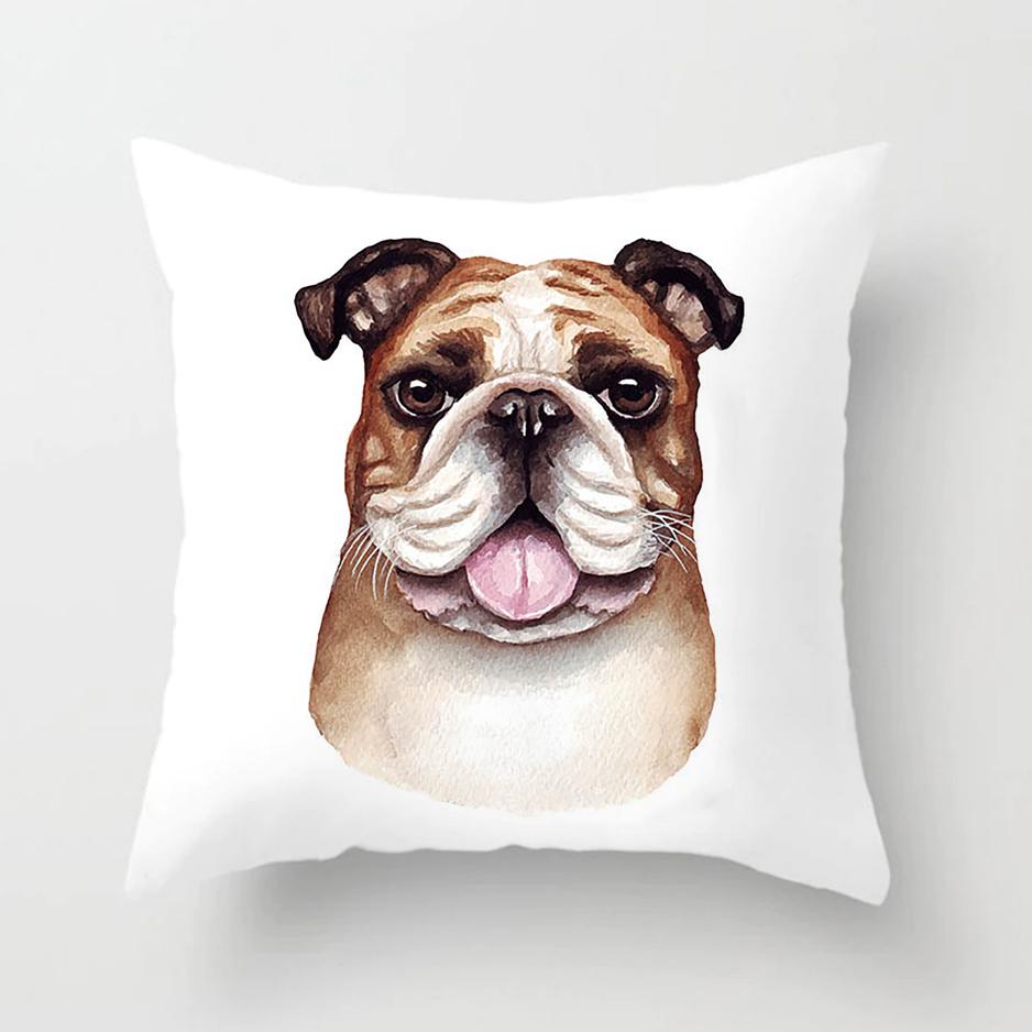 Cartoon Dog Printed Cushion Cover 45*45cm Pillowcase Sofa Kids Room Cushions Funda Cojin Polyester Home Decor Pillow Covers Case