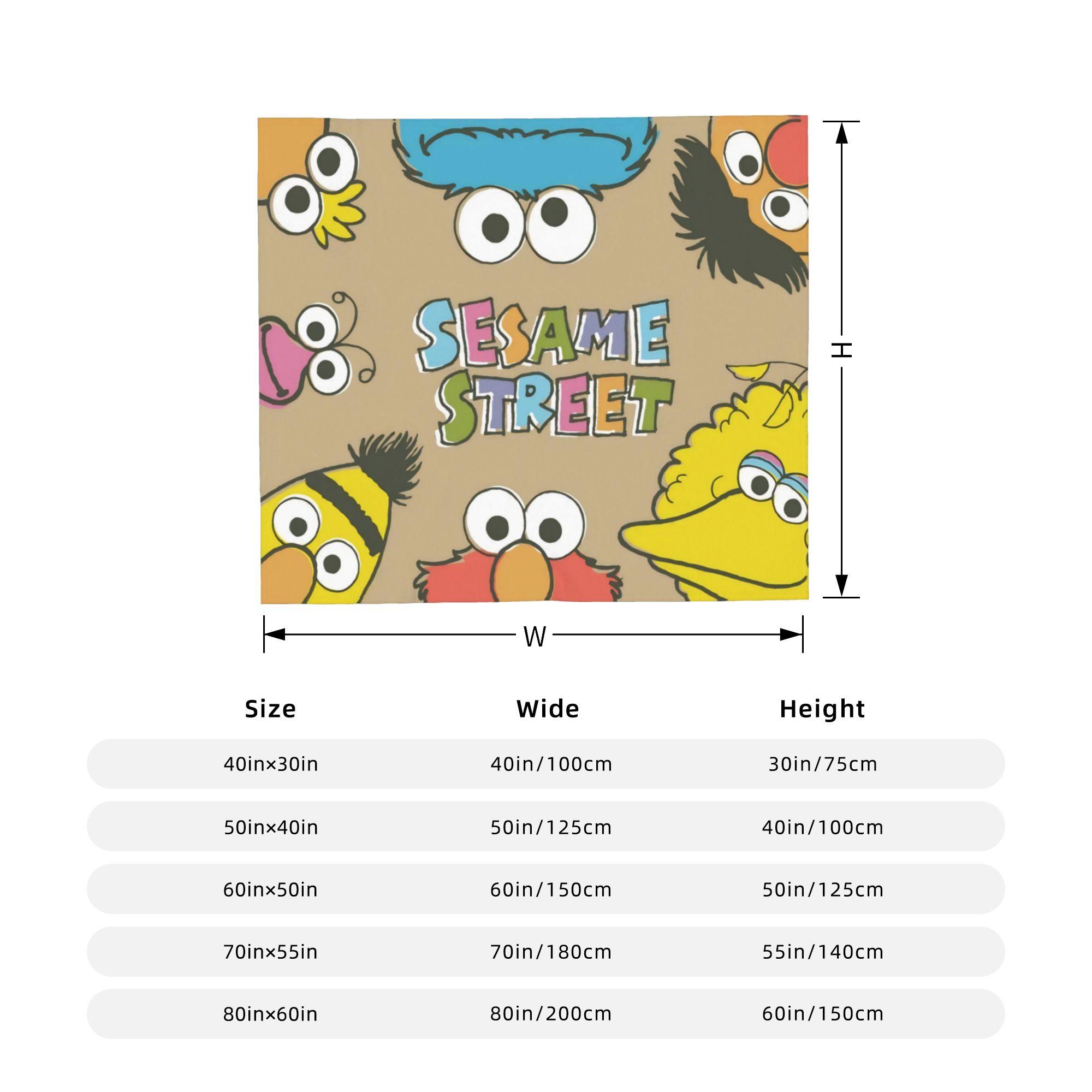 

Sesame Street Cartoon Blanket Cover Tv Show Plush Throw Blanket Airplane Travel Decoration Soft Warm Bedspread 150x200cm