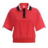 Shop   Women Contrast Collar Button Open Sleeve String Golf Short Sleeve Lb Wsh 