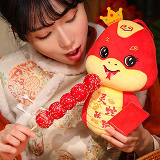 Lalka pluszowa wąż 2025 Rok węża pluszowa zawieszka ze smyczą kreskówka