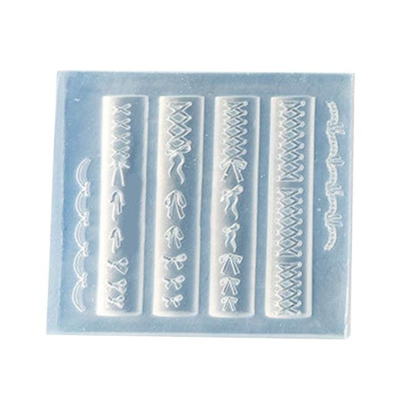 Silicone 3D Nail Art Molds Bowknot Theme Nail Art Template Moulds Silicone Texture for Beauticians and Nail Art Learners