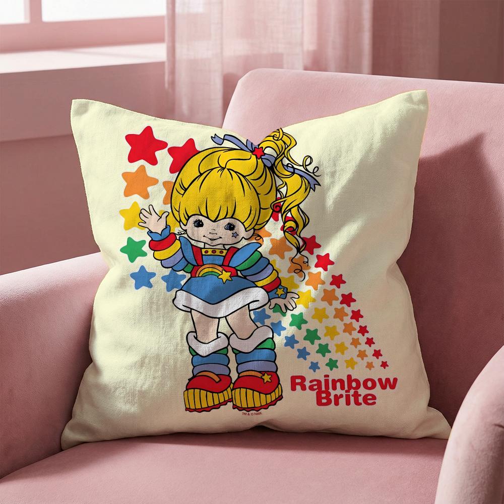 R-Rainbows Cute Brite Cushion Cover Multi-Scene Pillow Cover for Home & Car - Reversible, Soft & Durable for Daily Use