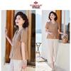 Yuzhaolin Mid-Aged Women's Summer Short Sleeve Set