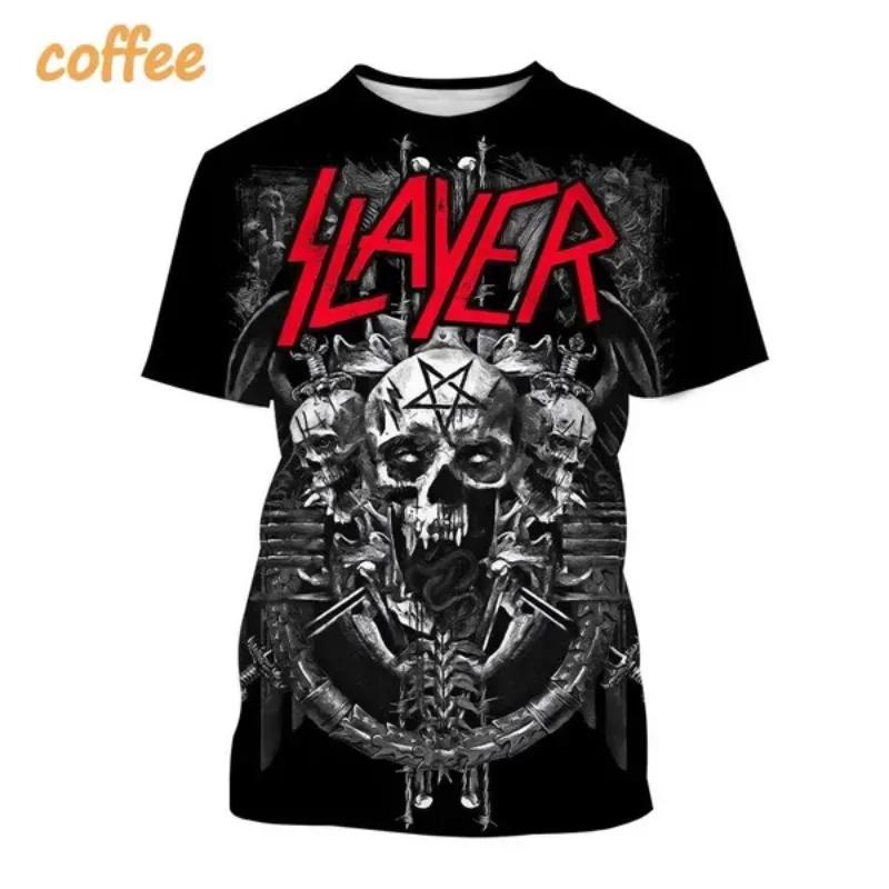 Nuova T-shirt 3D Slayer Torrent Metal Band per Moda Unisex Abbigliamento Uomo T-shirt Oversize Gotica Oscura Teschio Fantasma Top