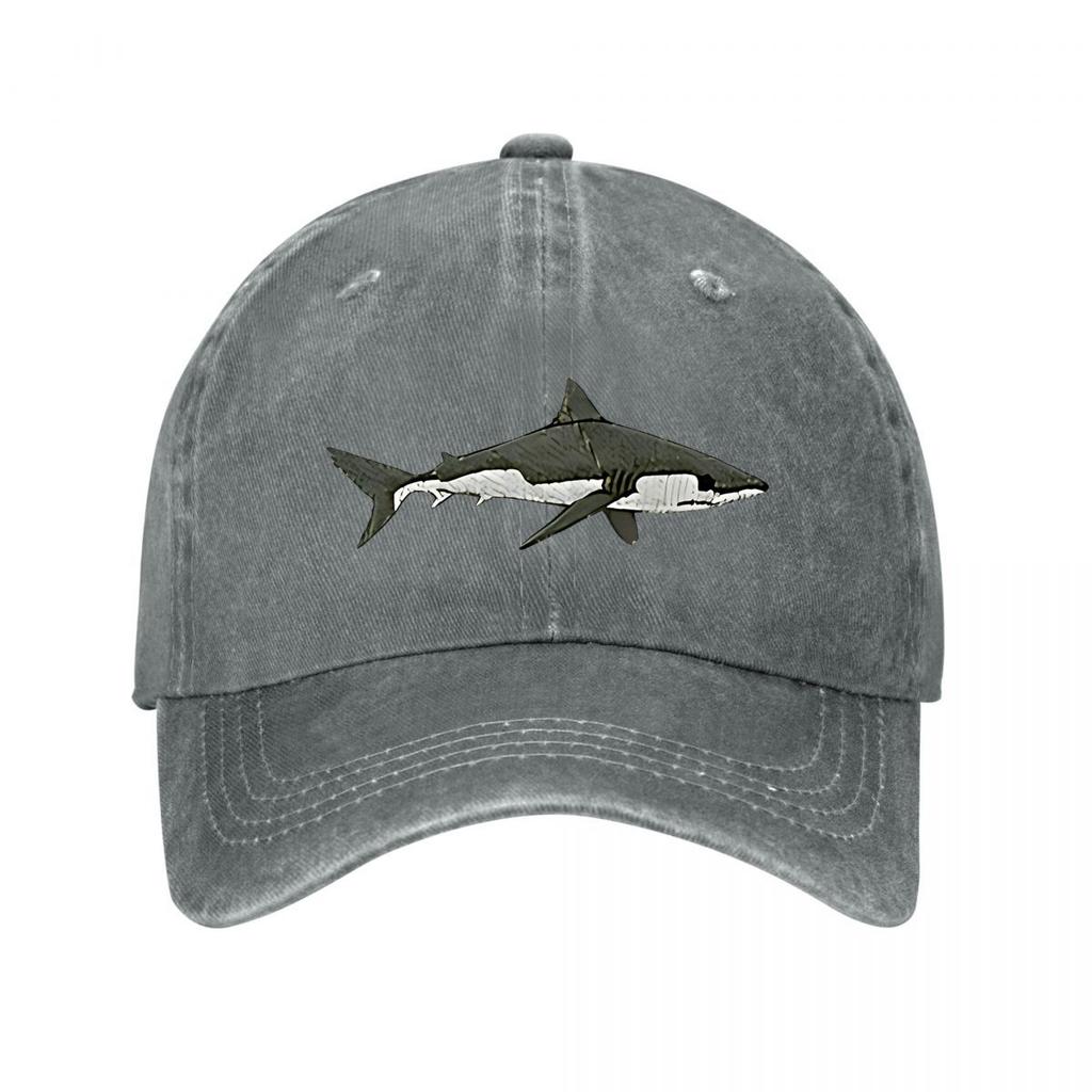 Shark Hat Old Dad Style for Womens Vintage Foreign Trade Baseball Cap Popular Soft Top Sun Hat Washed Baseball Cap